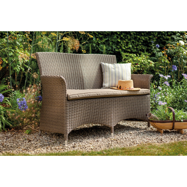 Highland Dunes Pascal Wicker Outdoor Bench | Wayfair